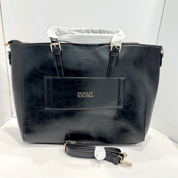 Badgley Mischa Julia Tote Weekender Rustic vegan leather crossbody XL Travel BAG - Picture 8 of 12